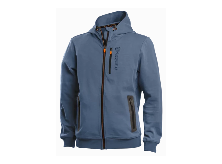Mikina s kapucí Husqvarna Xplorer unisex, šedomodrá