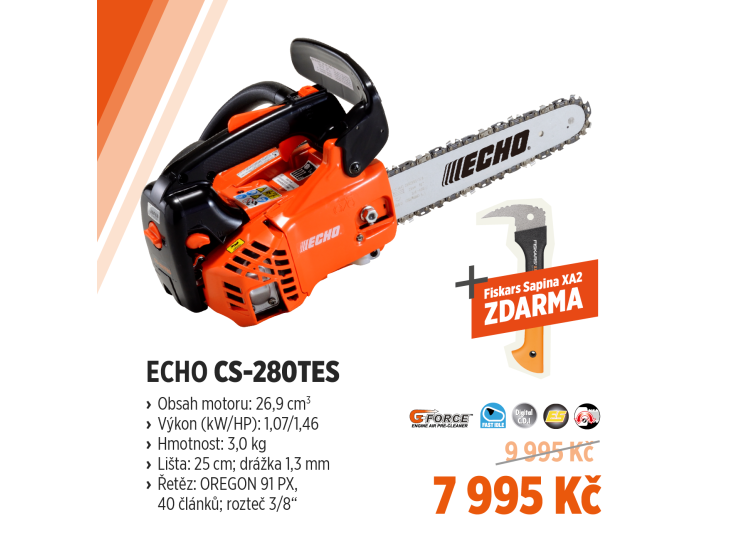 ECHO CS-280TES profesionální jednoruční motorová pila 25 cm + dárek ZDARMA – 15443271