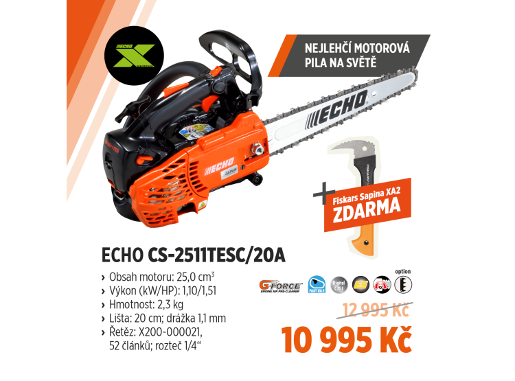 ECHO CS-2511TES C profesionální jednoruční motorová pila 25 cm + dárek ZDARMA – 15460273