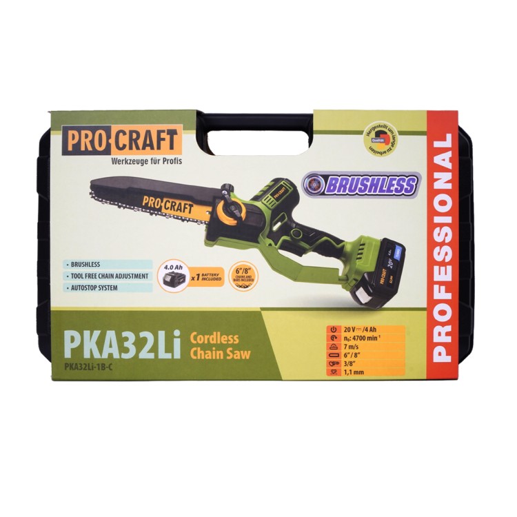 ProCraft Sada PKA32Li + ES28Li aku řetězová pilka a aku nůžky na větve