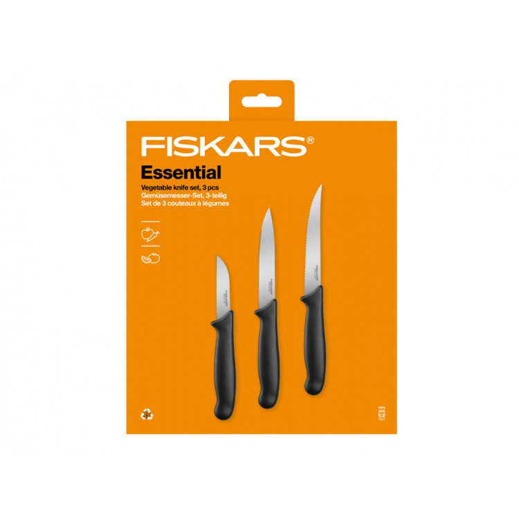 Fiskars sada nožů na zeleninu Essential, 3 ks – 1065584
