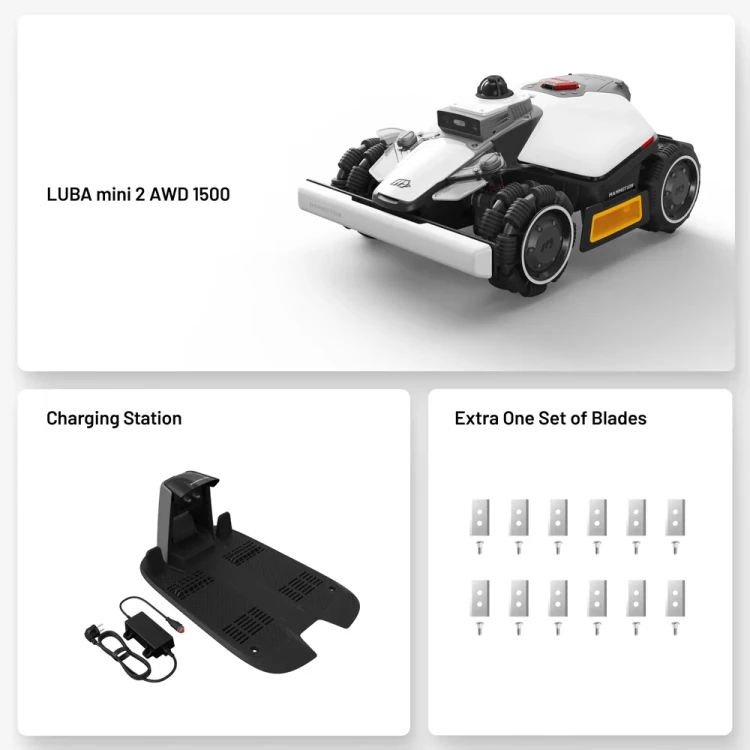 Mammotion LUBA mini 2 AWD 1500 + domeček ZDARMA v hodnotě 3 990,- Kč