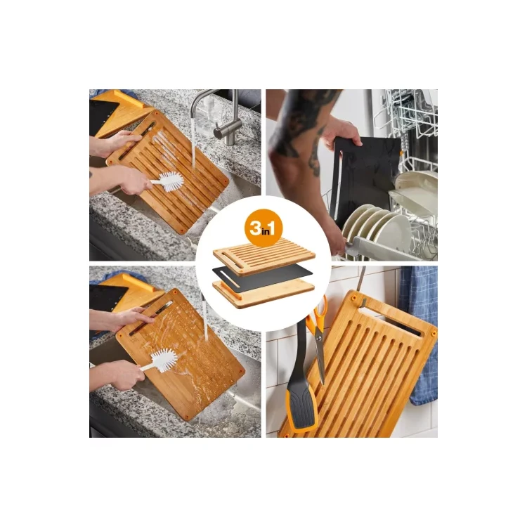 Fiskars Functional Form™ sada bambusových krájecích prkének 3 ks 1057550