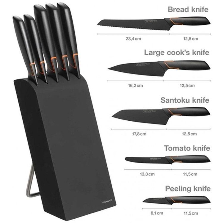 Fiskars Edge sada 5 kuchyňských nožů v bloku – 1003099