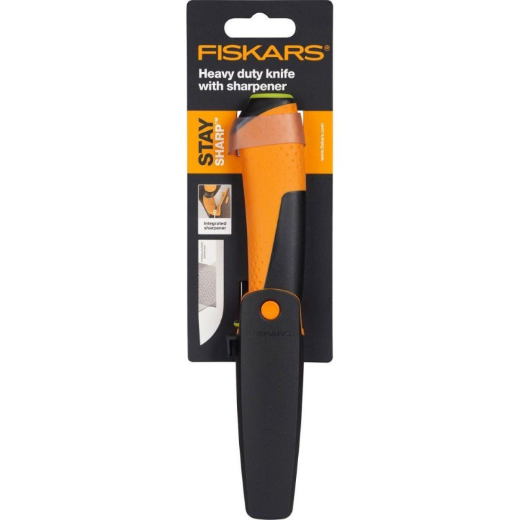 Fiskars nůž pro náročnou práci s pouzdrem, brouskem a pilníkem 1023619