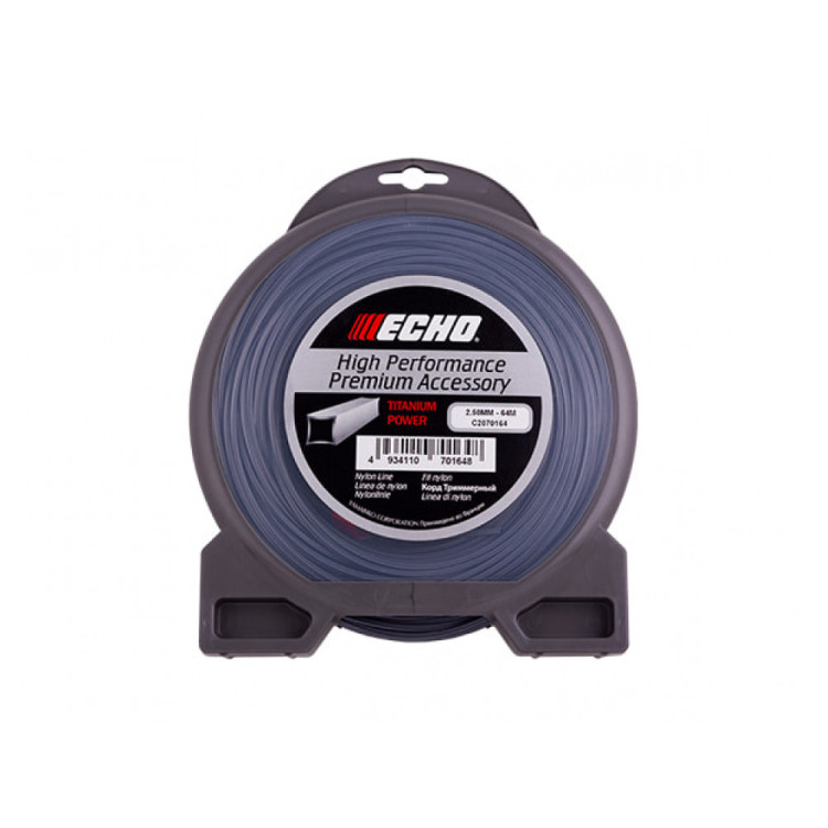 ECHO Titanium Square Line čtvercová žací struna Ø 2,5 mm × 64 m C2070164