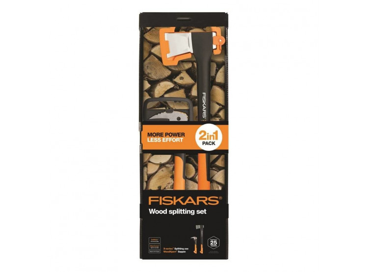 Fiskars Sada na štípání dřeva, sekera X21+sapina XA2 1025438